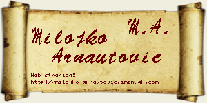 Milojko Arnautović vizit kartica
